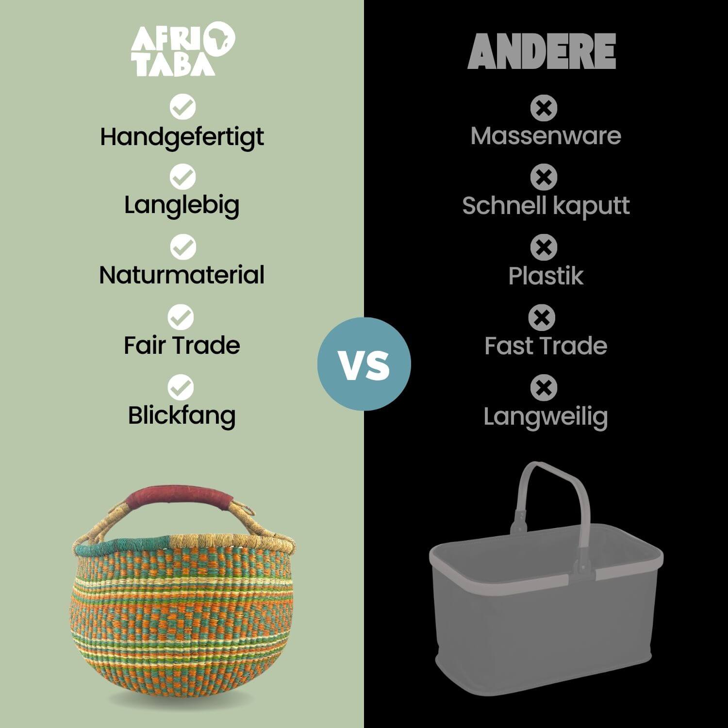 Bolga Korb - Tema - Rund