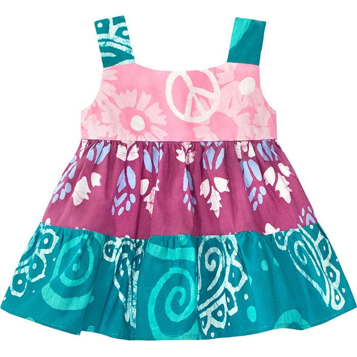 Babys Carousel Dress - Paisley Teal - Pink
