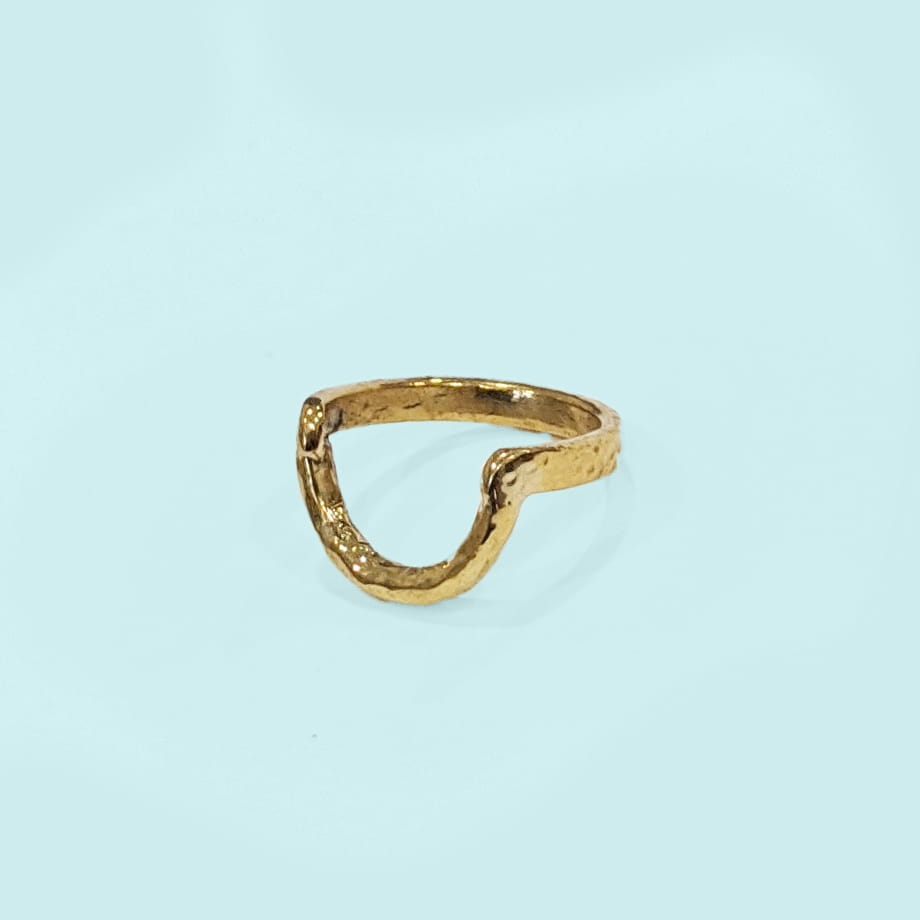 Messing Fingerring - Arc Hammered Messing Fingerring - Arc Hammered