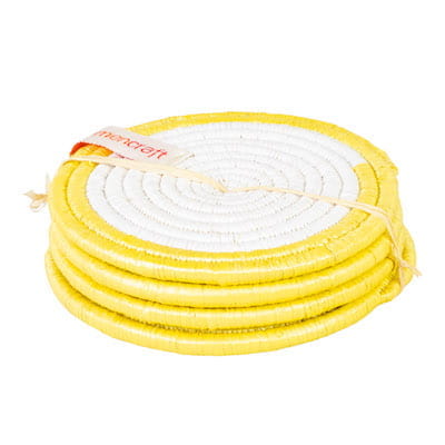 4er Set Untersetzer - 10cm - Recycelt Gelb 4er Set Untersetzer - 10cm - Recycelt Gelb