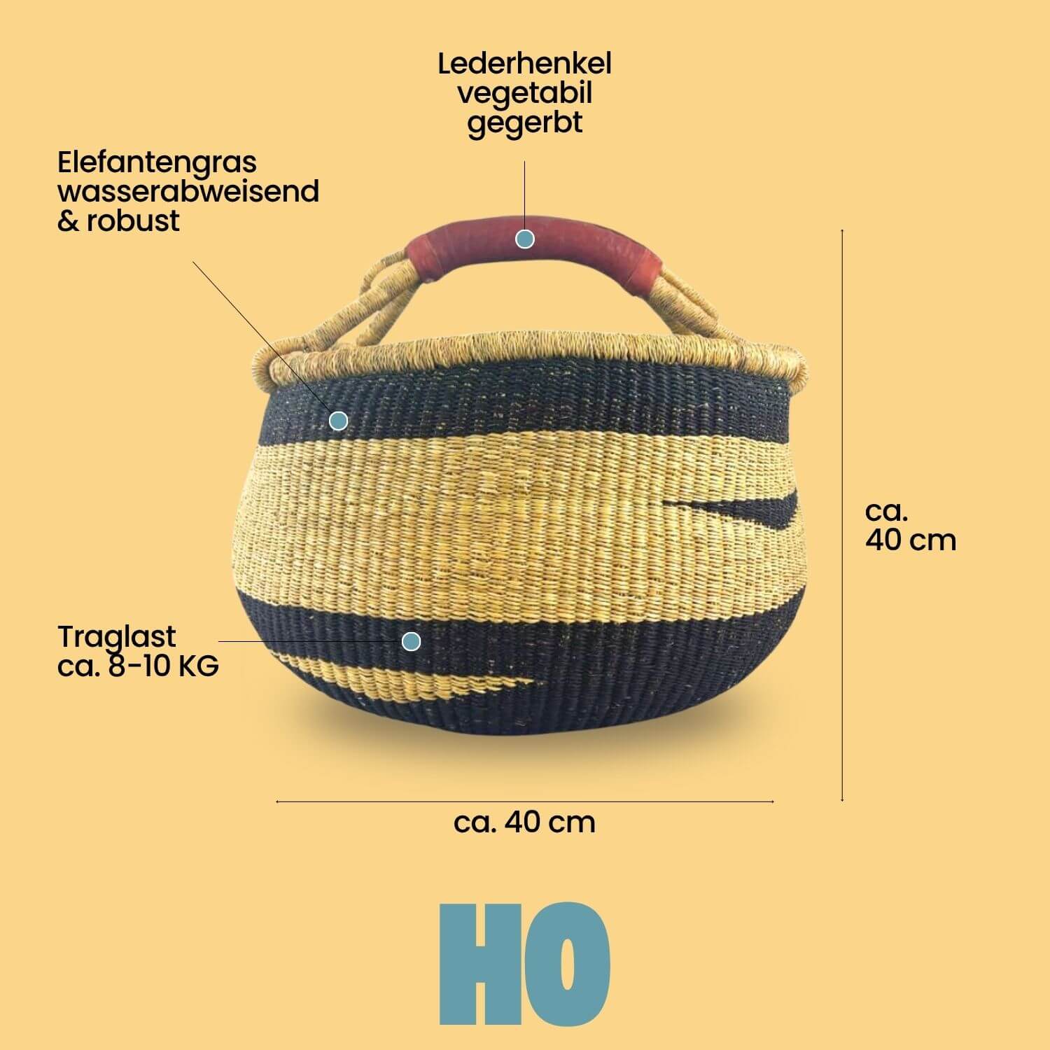 Bolga Korb - Ho - Rund