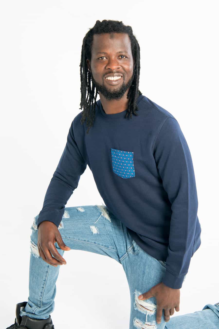 Shwe Shwe Pocket - Unisex - Blau - Organic Sweater Shwe Shwe Pocket - Unisex - Blau - Organic Sweater