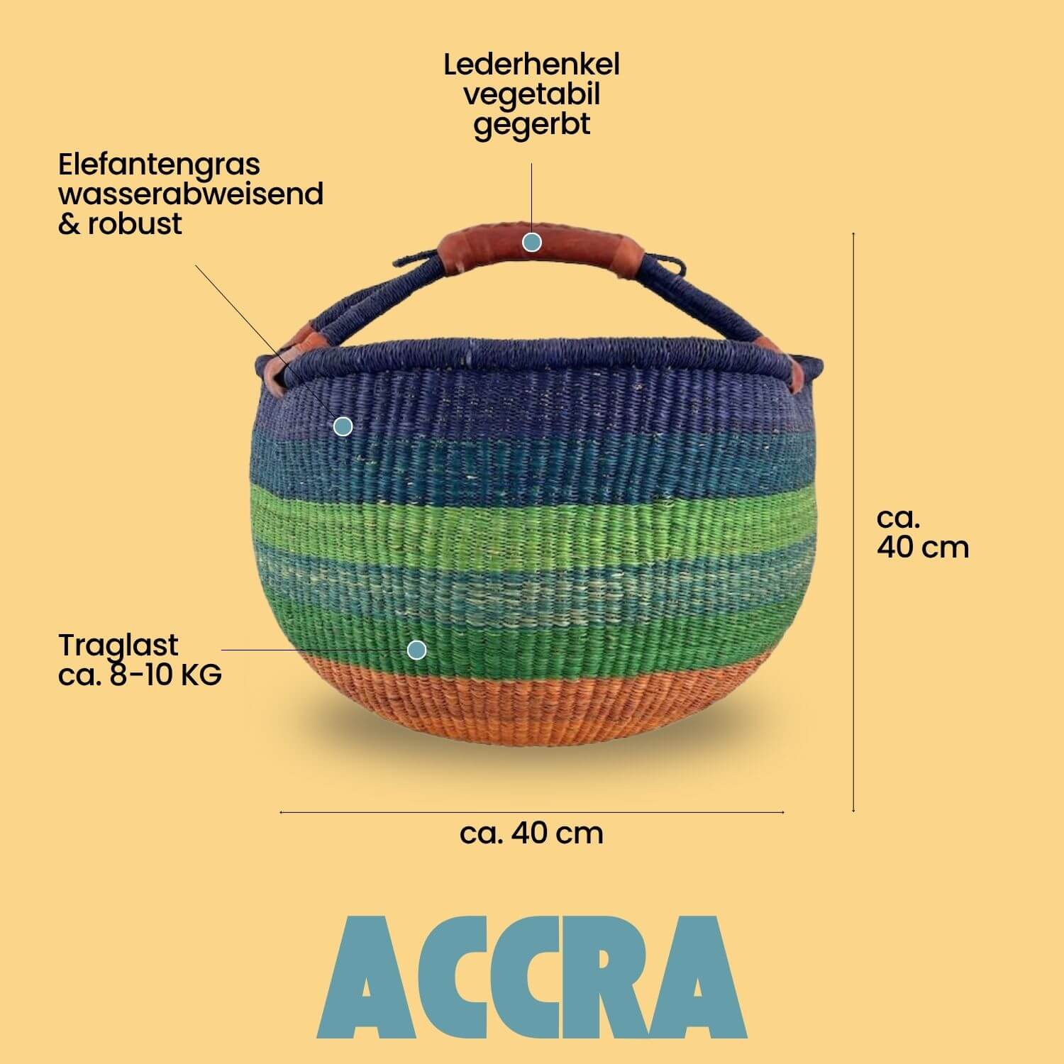 Bolga Korb - Accra - Viele Farben - Rund Bolga Korb - Accra - Viele Farben - Rund