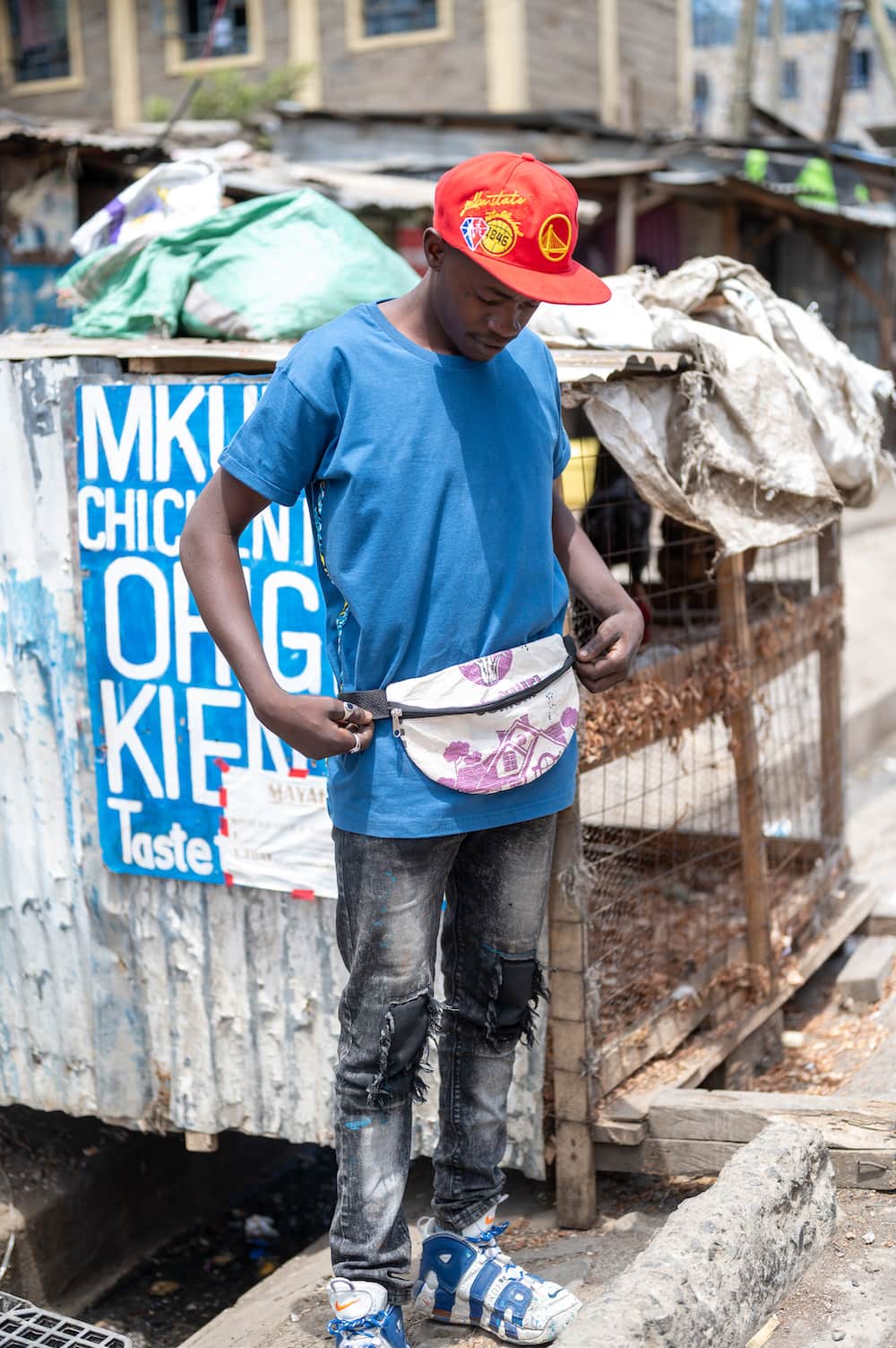 Simba - Bio Kitenge Shirt - Men - Blau Simba - Bio Kitenge Shirt - Men - Blau