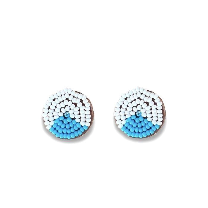 Ohrstecker - Circle Wedge - Blau/Weiß Ohrstecker - Circle Wedge - Blau/Weiß