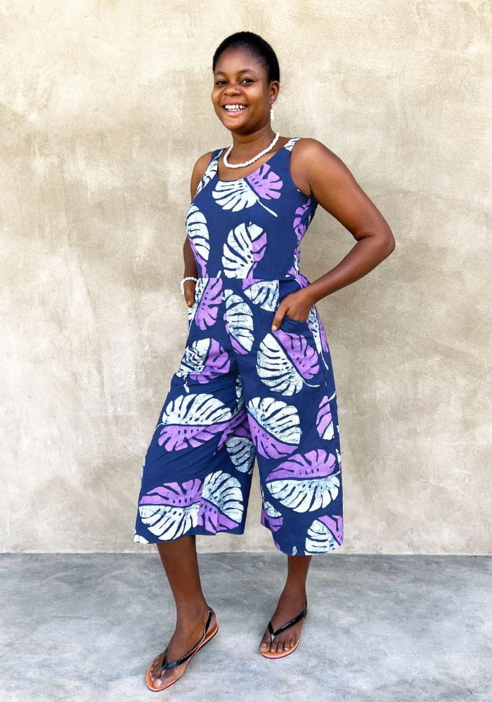 Jumpsuit - Monstera Purple - Lila