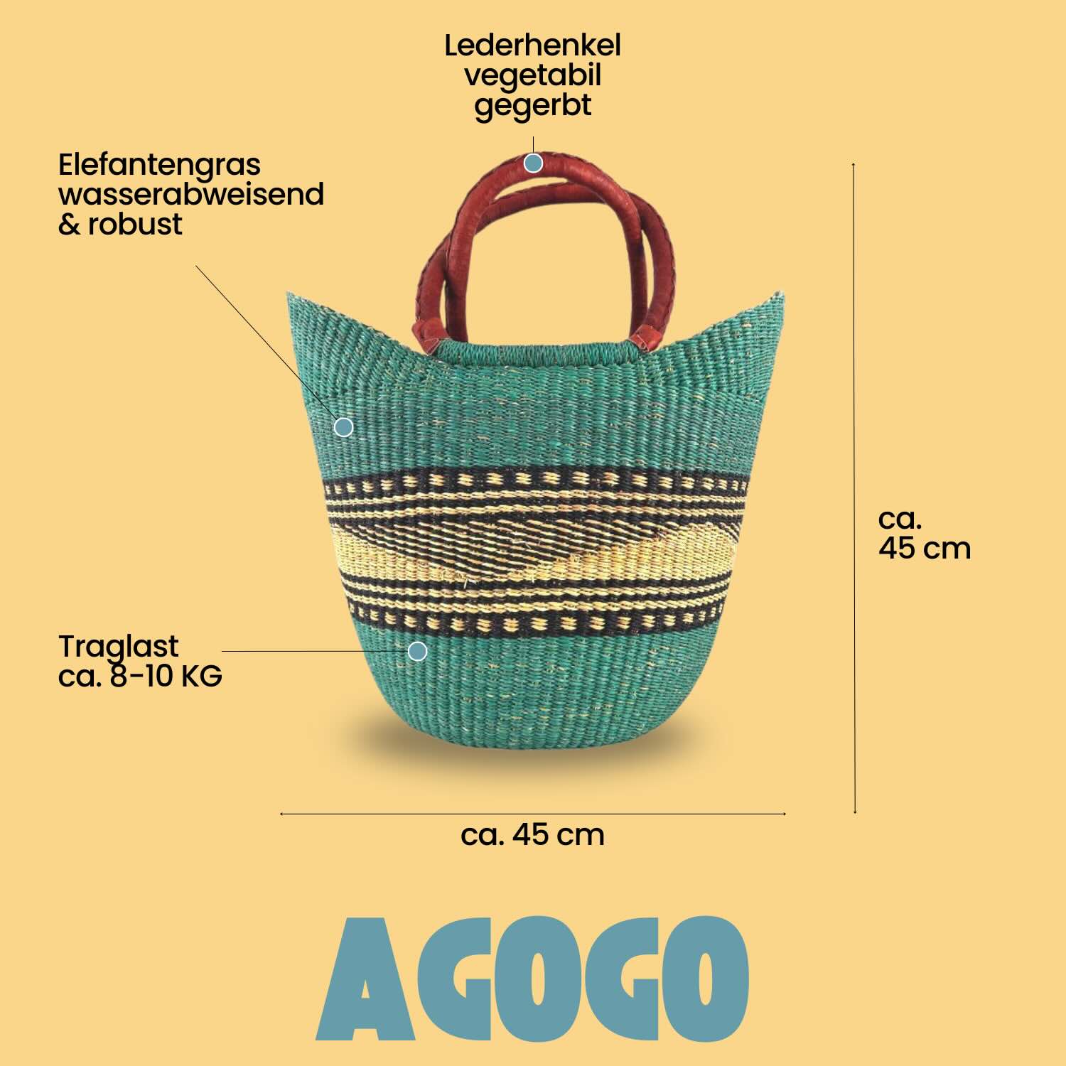 Bolga Bag - Taifa - Viele Farben - U-Form Bolga Bag - Taifa - Viele Farben - U-Form