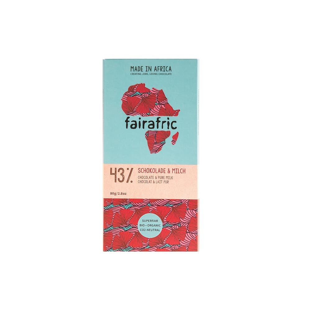 Fairafric Schokolade aus Ghana Bio Fairtrade Vollmilch 43 Faire