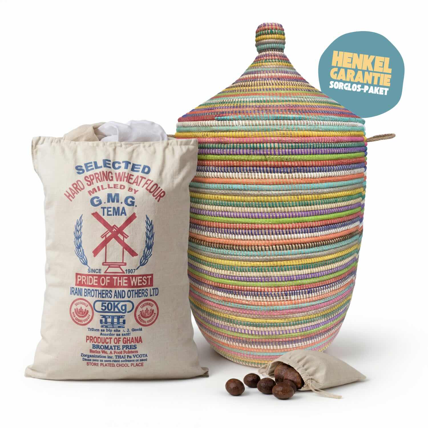 Wäschekorb Senegal L - Stripes - Bunt