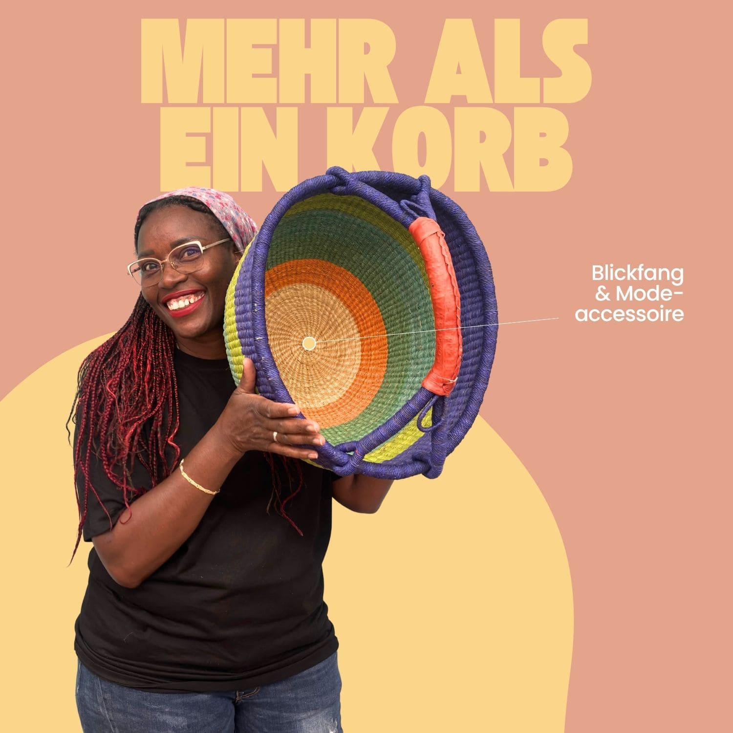 Bolga Korb - Accra - Viele Farben - Rund Bolga Korb - Accra - Viele Farben - Rund
