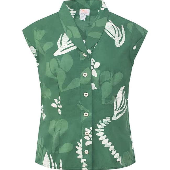 Retro Bluse - Botany Olive - Grün