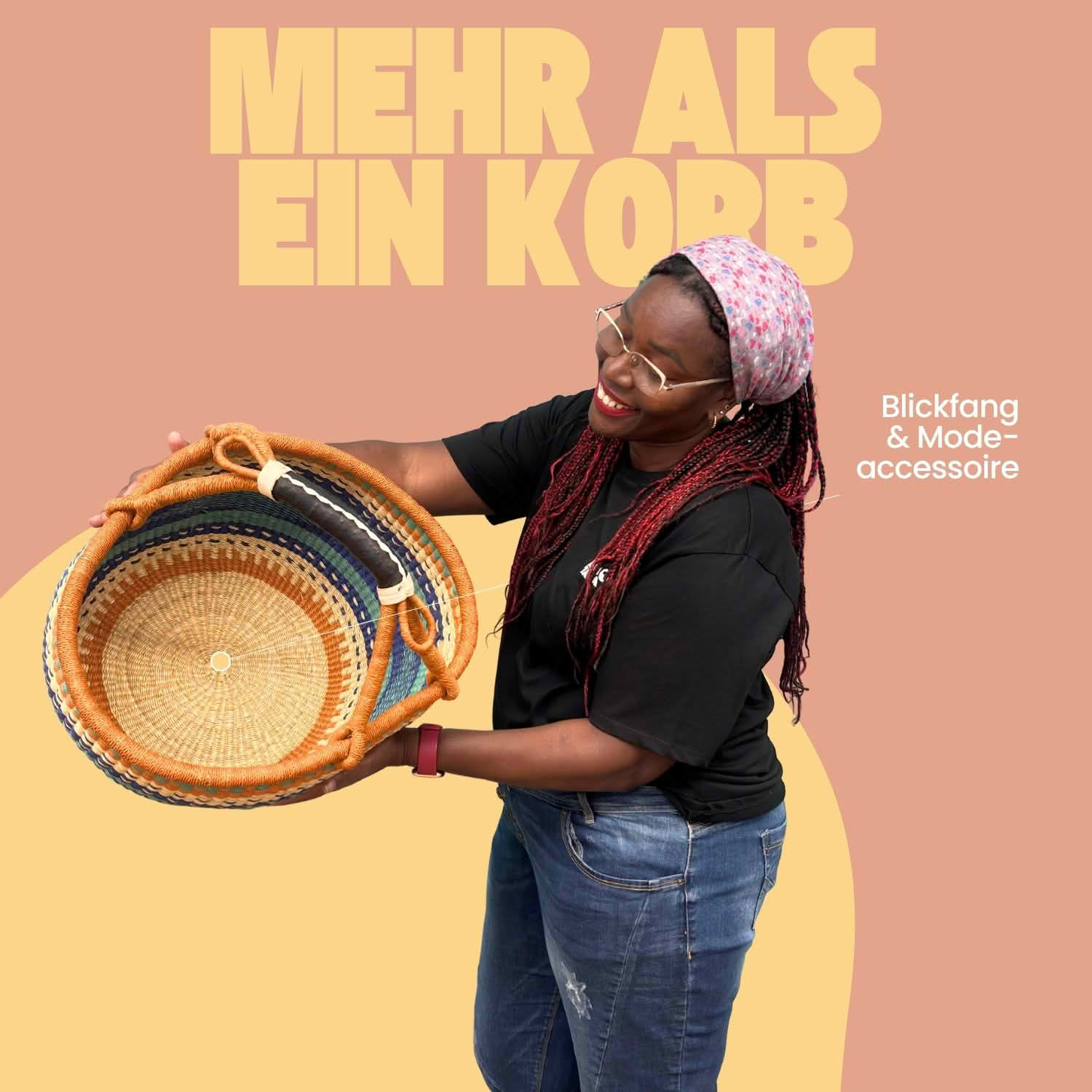 Bolga Korb - Accra - Viele Farben - Rund Bolga Korb - Accra - Viele Farben - Rund
