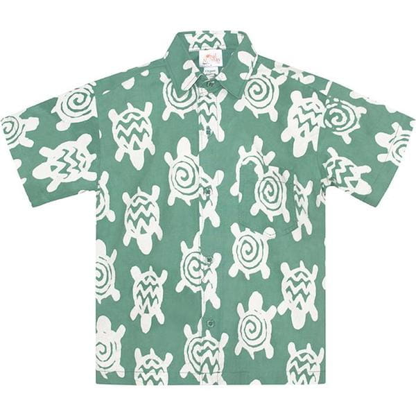 Boys Button Down Shirt - Turtle - Grün