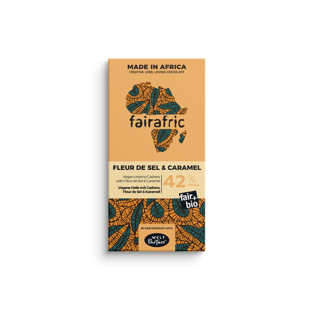 Bio Schokolade - 42 % Fleur de Sel & Caramel - Ghana Bio Schokolade - 42 % Fleur de Sel & Caramel - Ghana