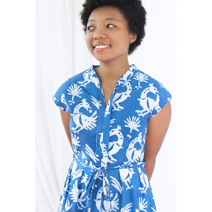 Retro Dress - Sankofa Stone - Blau