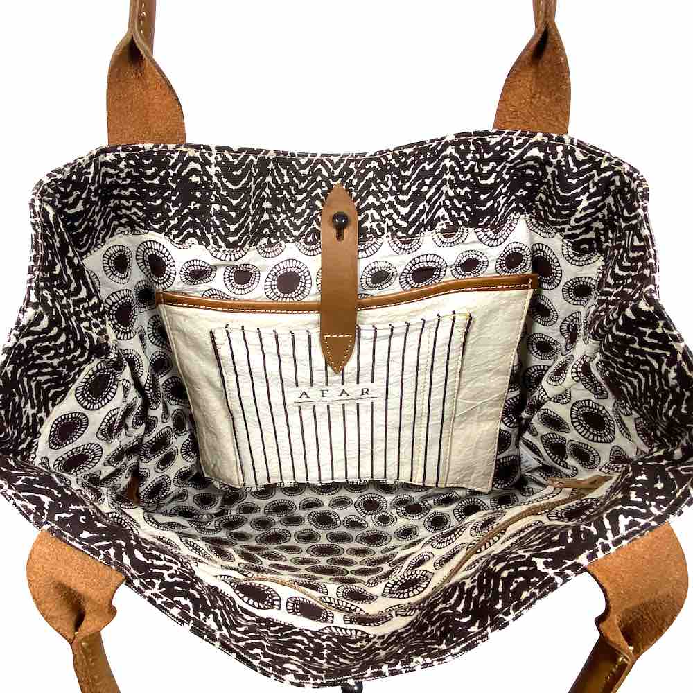 African Tote Bags - Safari - Tread Brown