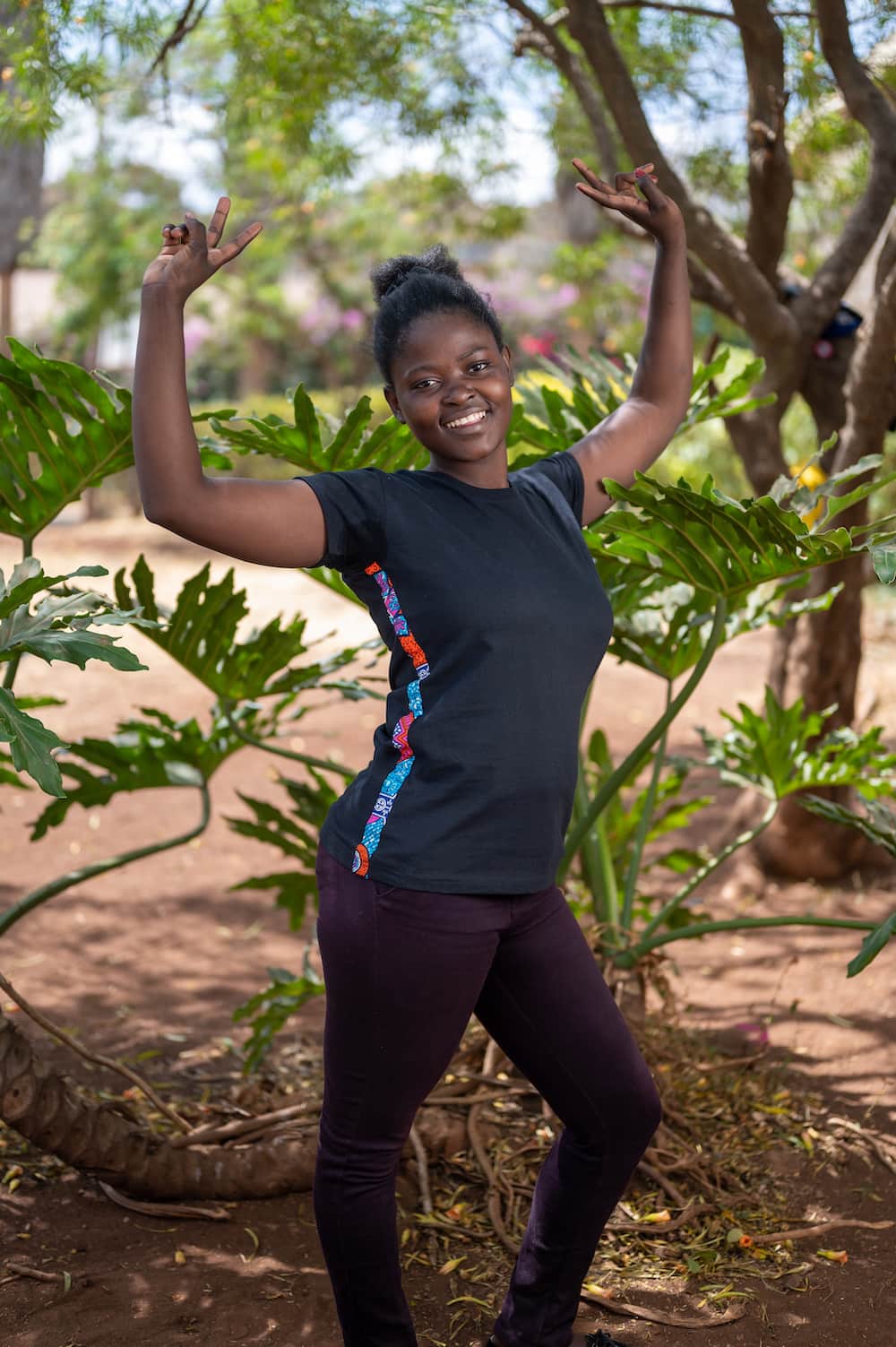 Malaika - Bio Kitenge Shirt - Woman - Schwarz