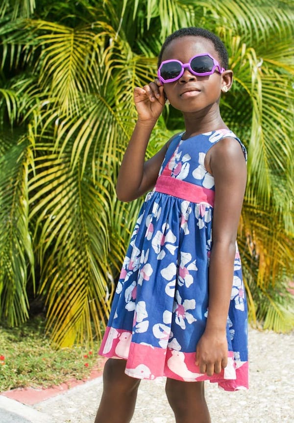 Girls Twirl Dress - Tropics Indigo