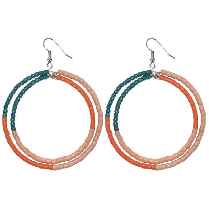 Fairtrade Ohrringe Hoops Grün Orange