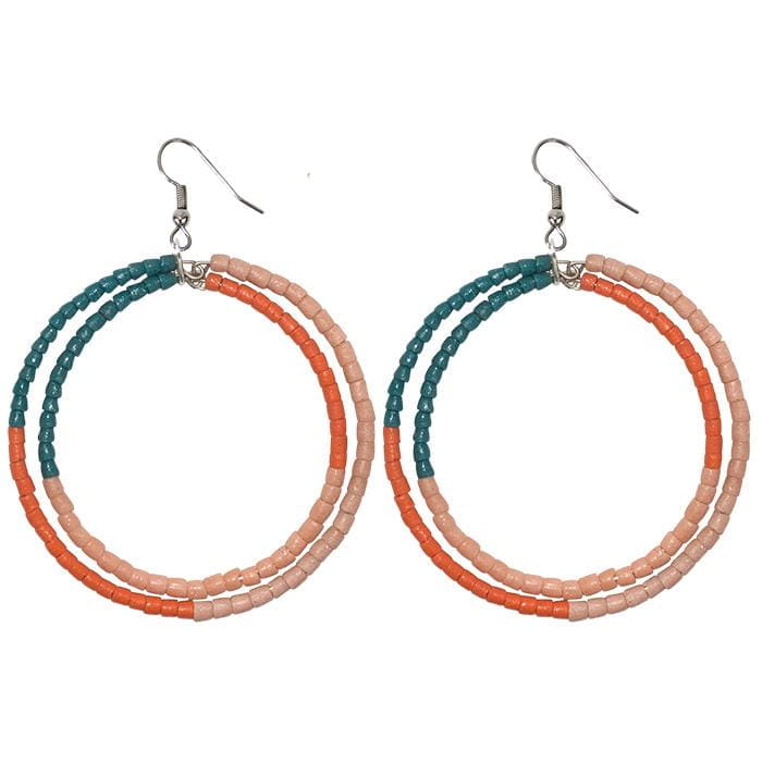 Fairtrade Ohrringe Hoops Grün Orange Fairtrade Ohrringe Hoops Grün Orange