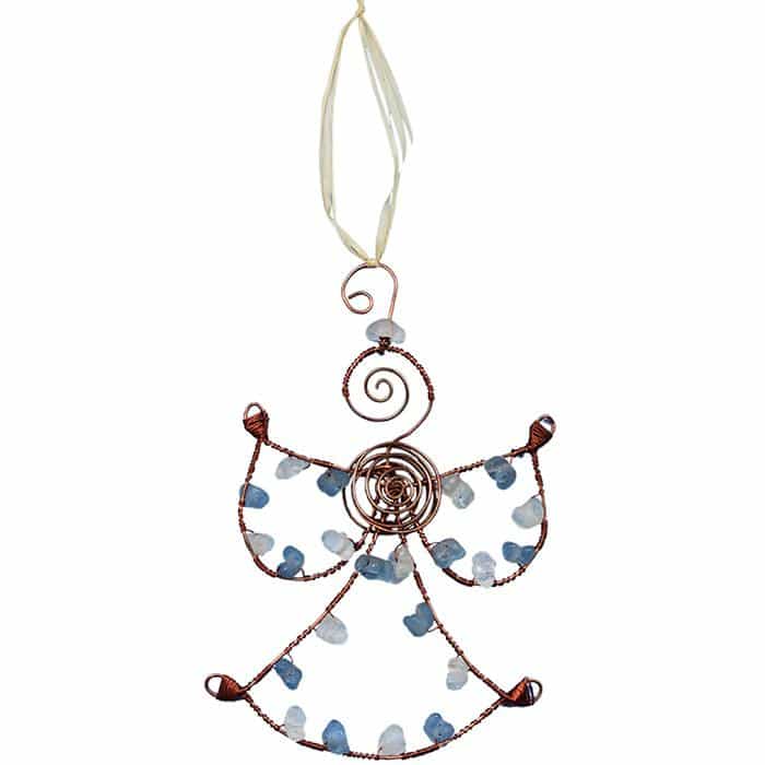 Perlenanhänger Engel - Blau Groß - Upcycling Perlenanhänger Engel - Blau Groß - Upcycling