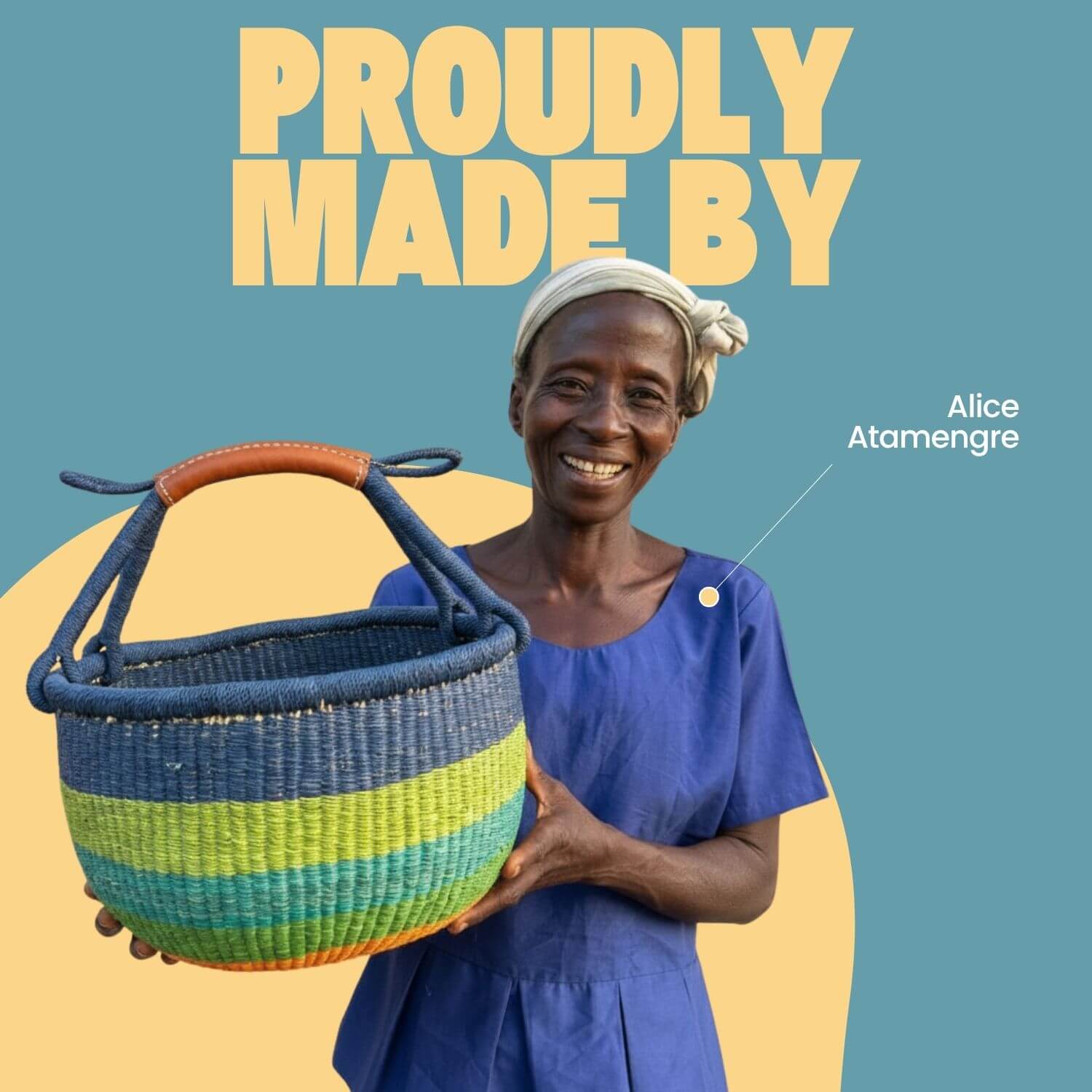 Bolga Korb - Accra - Viele Farben - Rund