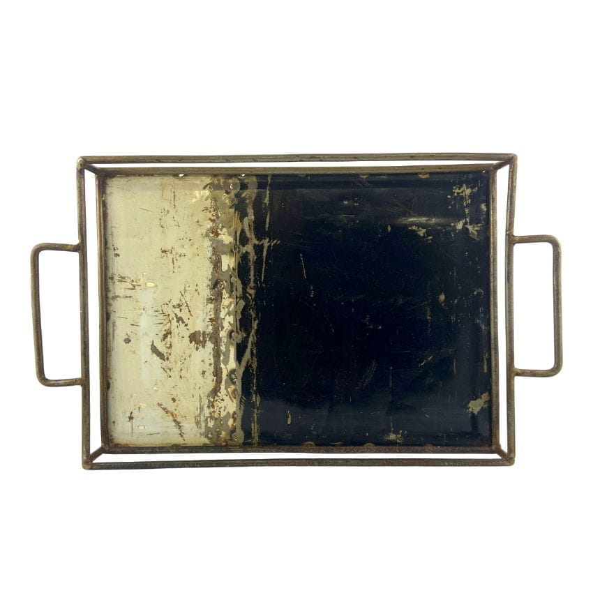 Ölfass Tablett - Schwarz/Weiß - Upcycling Art Ölfass Tablett - Schwarz/Weiß - Upcycling Art