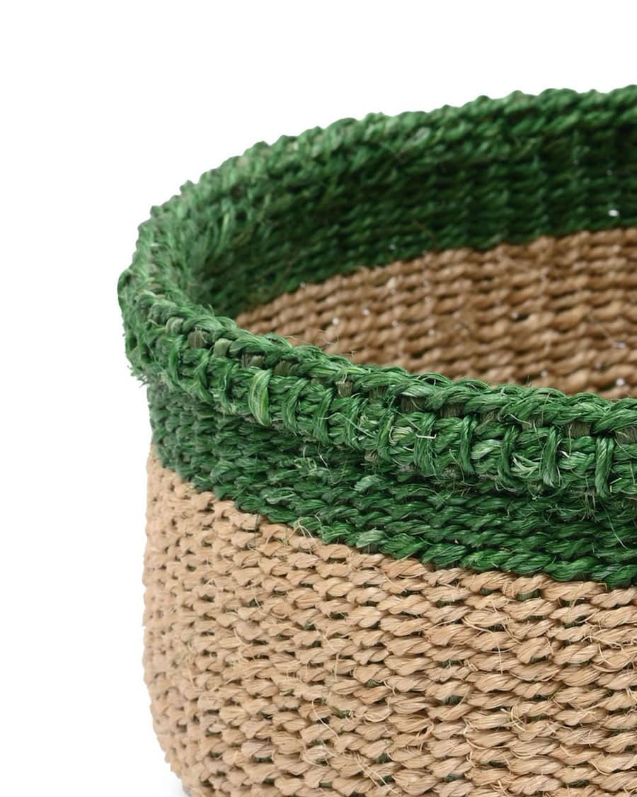 Sisal Brotkorb rund geflochten Korb Bakari Grün Natur The Basket Room Sisal Brotkorb rund geflochten Korb Bakari Grün Natur The Basket Room