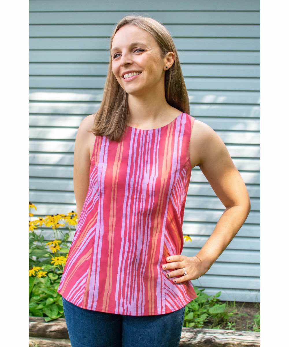 Boxy Bluse - Reeds - Melon Boxy Bluse - Reeds - Melon