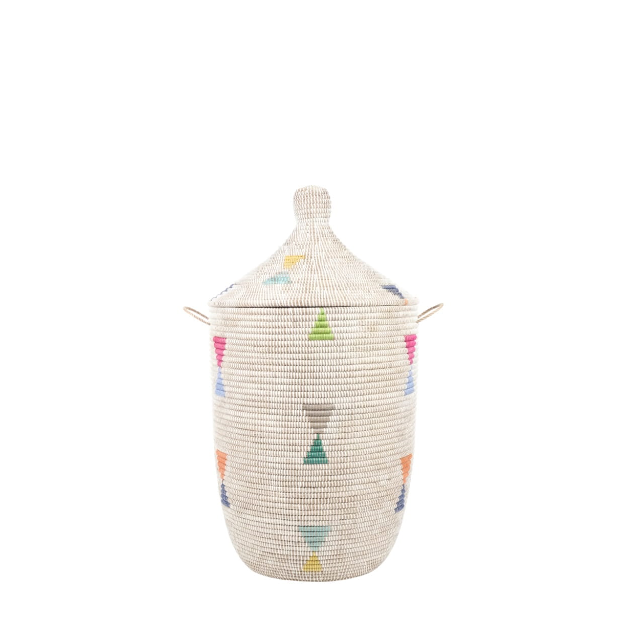 Wäschekorb Senegal S - Traingles - Weiss