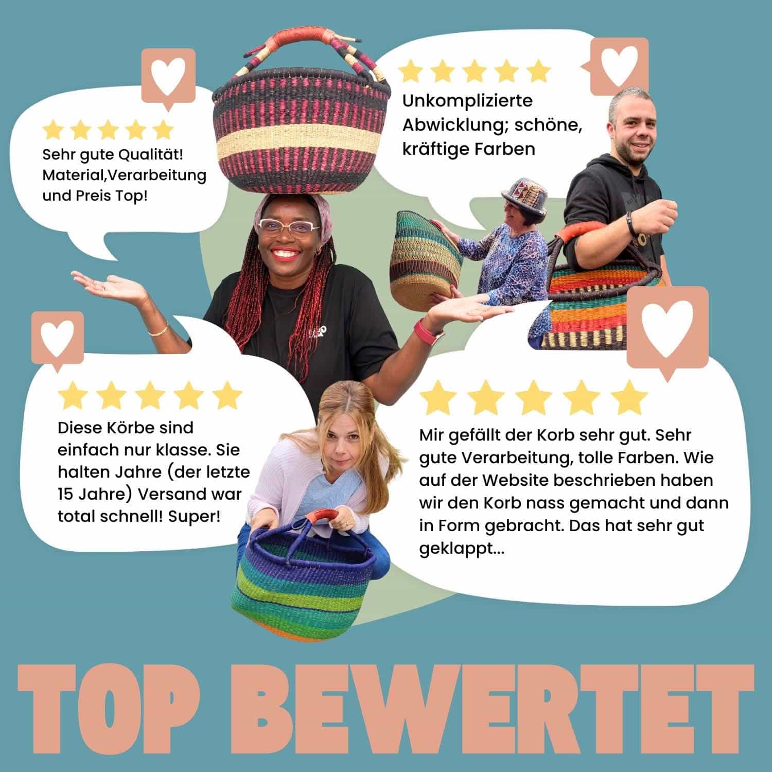 Bolga Korb Top bewertet Bolga Korb Top bewertet