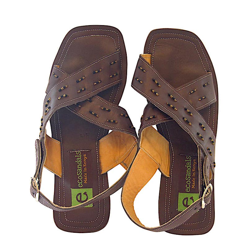 Afrikanische Sandalen - Umba Beaded - Braun