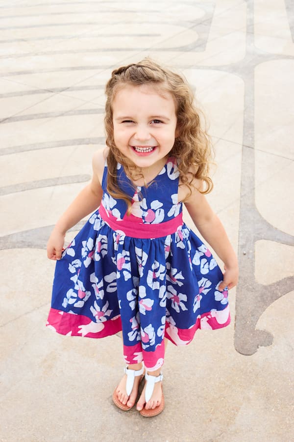 Girls Twirl Dress - Tropics Indigo