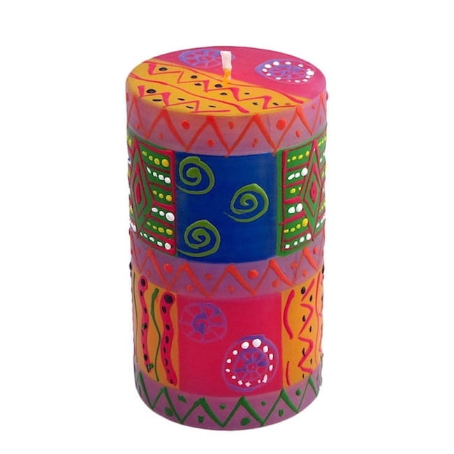 Bunte Kerzen - SHAHIDA - Handbemalt 6,5x10cm Bunte Kerzen - SHAHIDA - Handbemalt 6,5x10cm