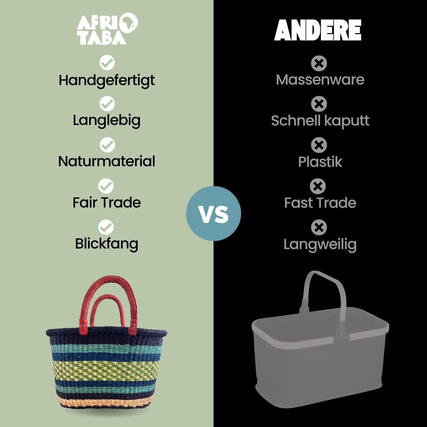 Bolga Korb - Cape Coast - Viele Farben - Oval Bolga Korb - Cape Coast - Viele Farben - Oval