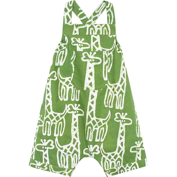 Bio Baby Strampler - Giraffe Olive - Grün