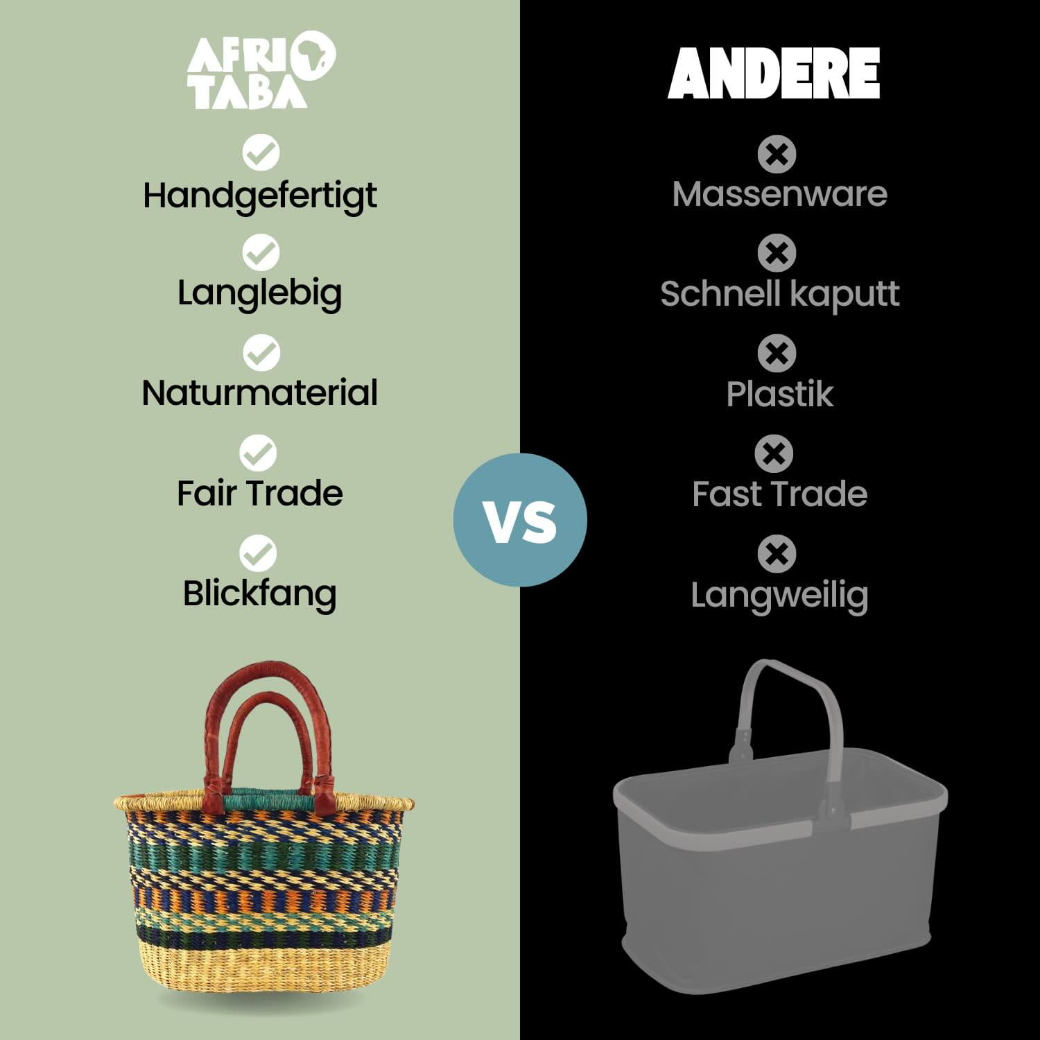 Bolga Korb - Cape Coast - Viele Farben - Oval Bolga Korb - Cape Coast - Viele Farben - Oval