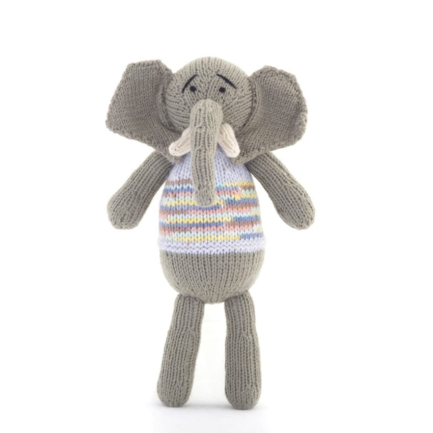 Elefant Kuscheltier, Stofftier, Strickpuppe, Gogo Olive