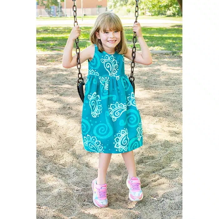 Girls Fit & Flare Jersey Dress - Radiance Teal