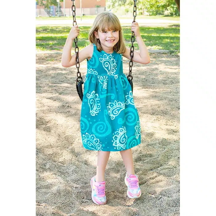 Girls Fit & Flare Jersey Dress - Radiance Teal Girls Fit & Flare Jersey Dress - Radiance Teal