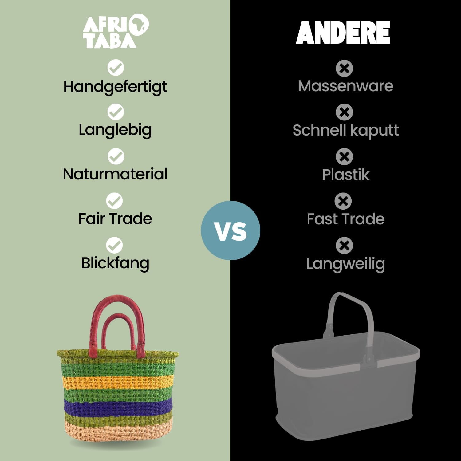 Bolga Korb - Cape Coast - Viele Farben - Oval Bolga Korb - Cape Coast - Viele Farben - Oval