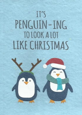 Recycling Weihnachtskarte - Penguin-ing