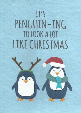 Recycling Weihnachtskarte - Penguin-ing Recycling Weihnachtskarte - Penguin-ing
