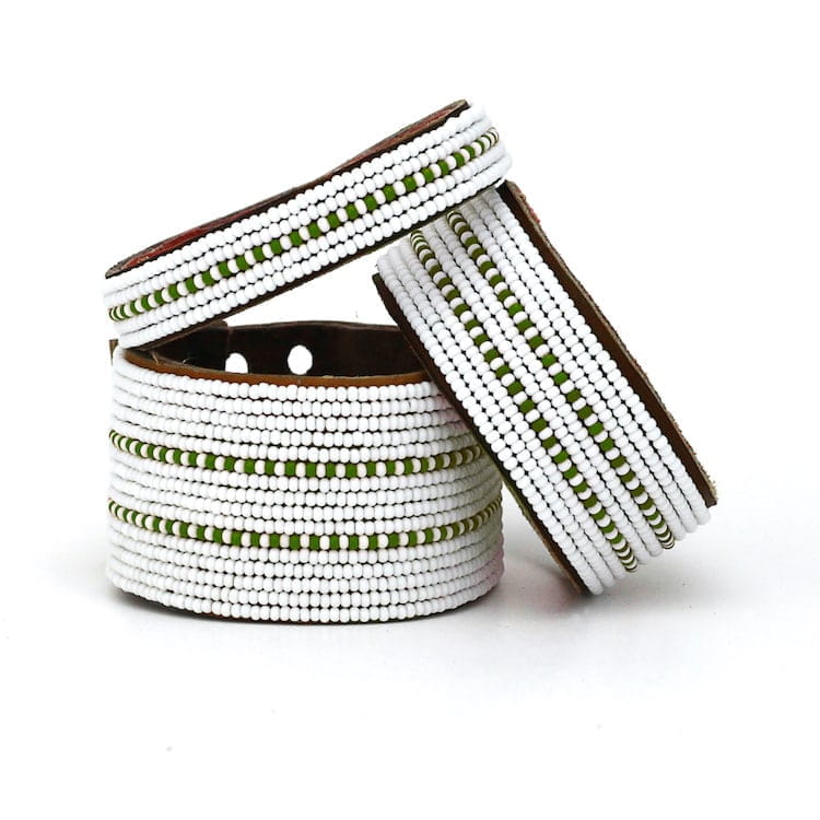 Perlenarmband - Dashes Olive - S/M/L Perlenarmband - Dashes Olive - S/M/L