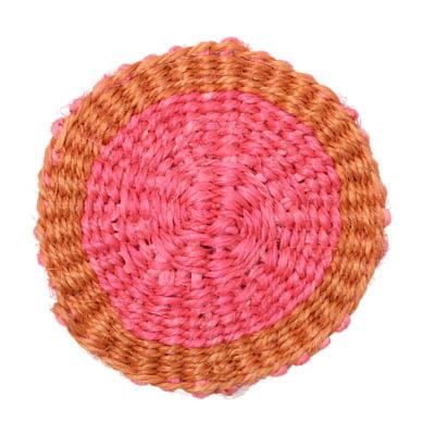 Sisal Untersetzer Glasuntersetzer Pink Orange geflochten rund The Basket Room