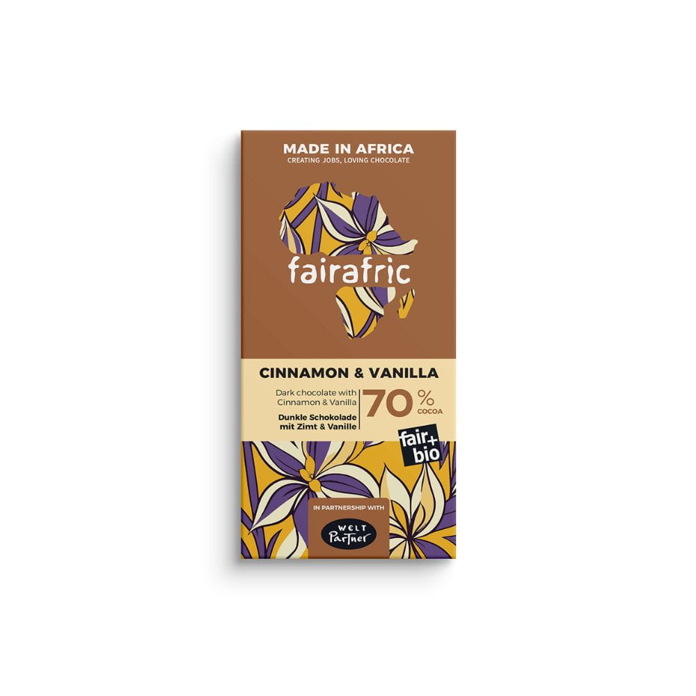 Bio Schokolade - 70% Cinnamon & Vanilla - Ghana Bio Schokolade - 70% Cinnamon & Vanilla - Ghana