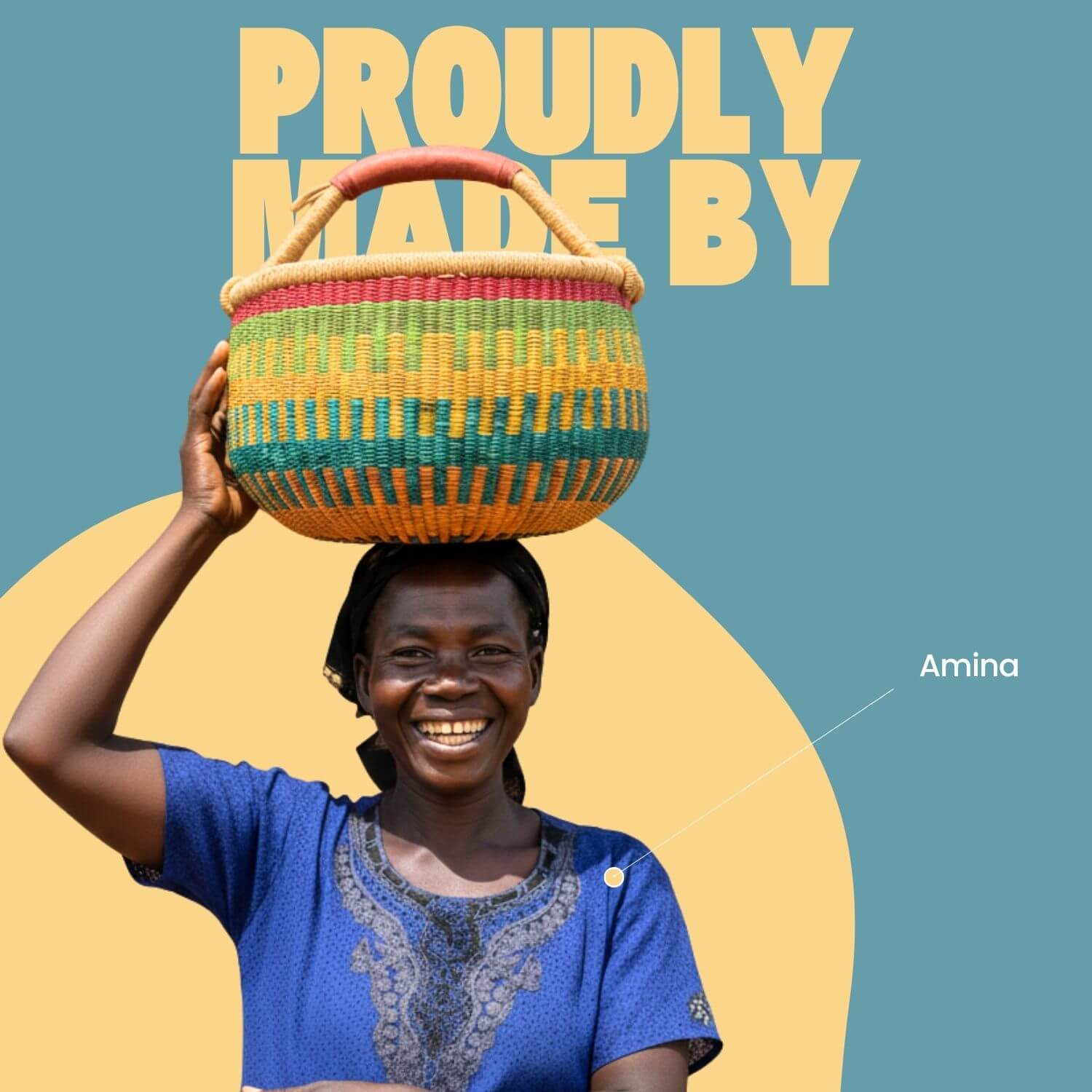 Bolga Korb - Bamboi - Rund