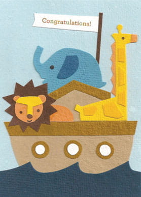 Recycling Geburtskarte - Arche Noha Recycling Geburtskarte - Arche Noha