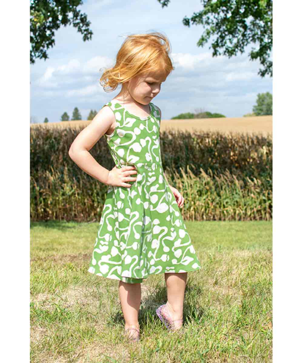 Girls Fit & Flare Jersey Dress - Brambles Olive Girls Fit & Flare Jersey Dress - Brambles Olive