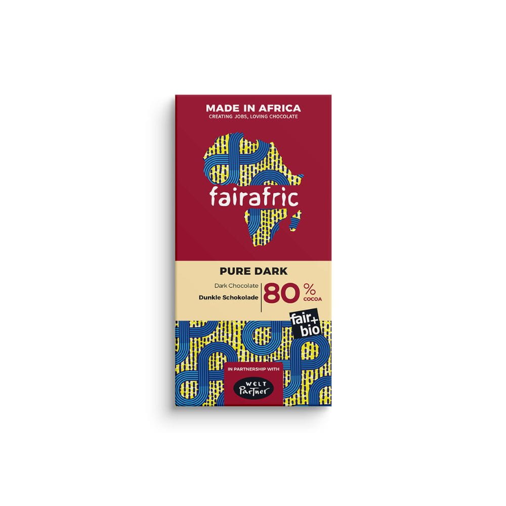 Fairafric Schokolade - 80% Pure Dark - Ghana Fairafric Schokolade - 80% Pure Dark - Ghana